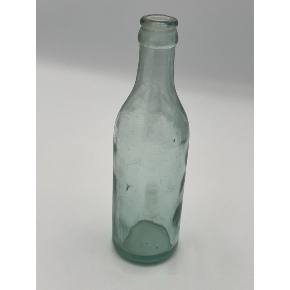 Antique 1931 Seafoam Aqua Glass Soda Bottle I.P.C. CO. Los Angeles Plant 5